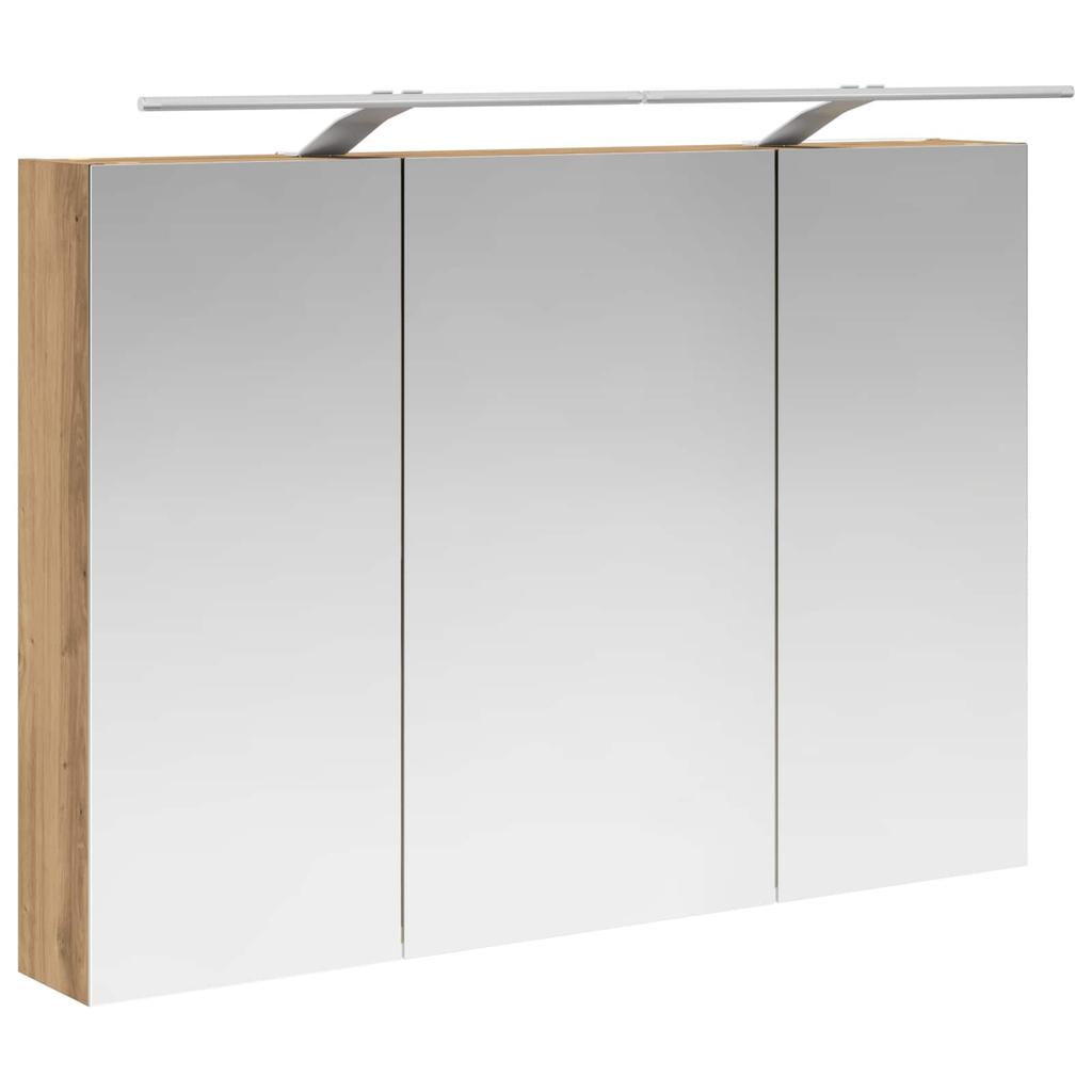 Bathroom Furniture Set 4 Pcs Artisan Oak Engineered Wood and Glass