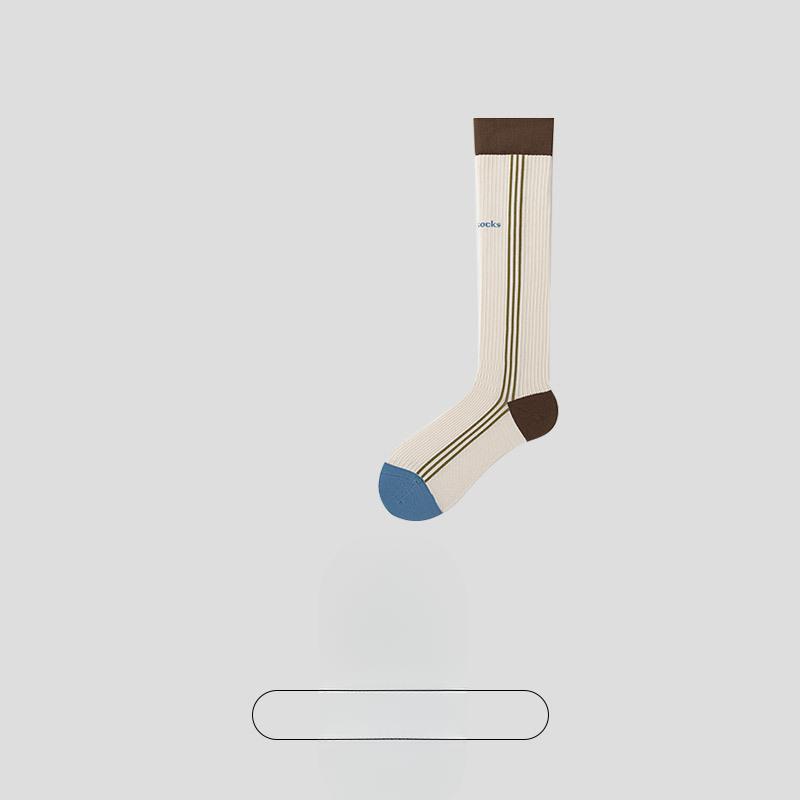 

Носки для йоги, Женские спортивные и фитнес носки до икры, Спортивные компрессионные носки с вертикальной полосой, Утягивающие, Модные, Универсальные и в повседневном стиле 1 pair кремовый