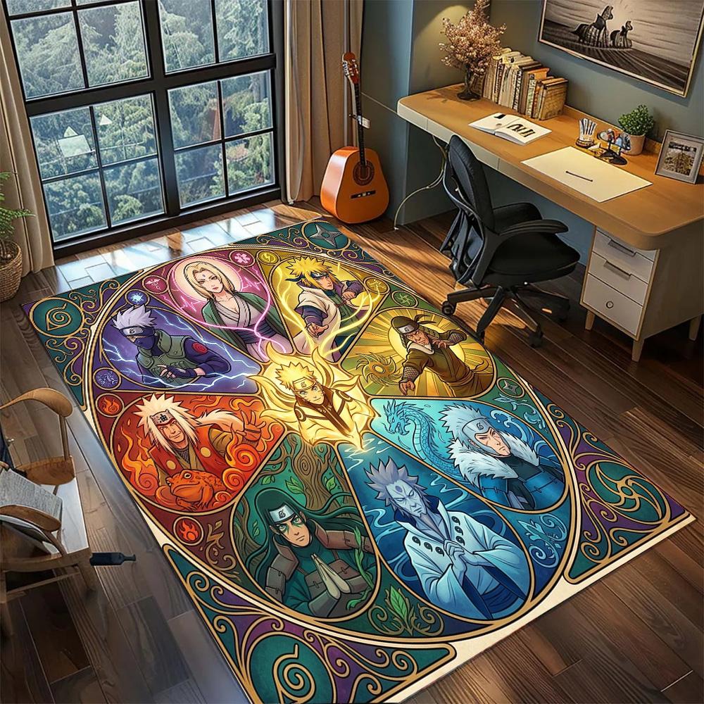 Naruto Washable Gamer Room Large Area Non Slip Floor Mat Rug Carpet Bedroom Home Decor.-TING