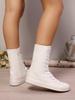 Women's Spring And Autumn Casual Sports Shoes Solid Color Simple Sports Boots