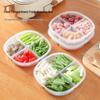 Four-Compartment Fresh-Keeping Storage Box: Freezer-Safe, Sealed for Classified Onion, Ginger, and Garlic Storage Without Flavor Mixing.