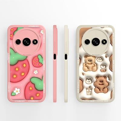 Carcasa para Redmi A1 A2 Plus A3 Pro A3x A4 4G 5G Funda Dulce Fresa Lindo Osito Super A Prueba de Golpes Silicona Líquida Suave Adecuada para Redmi Case