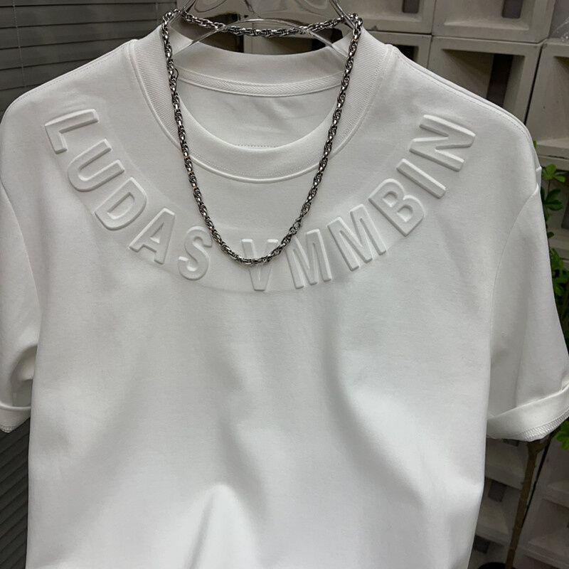 Men's High-End Trendy Summer Short Sleeve Letter T-Shirt