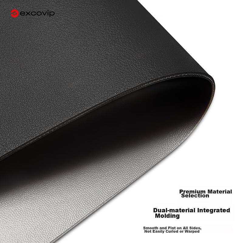 EXCO (EXCO) Black And Gray Mouse Pad, Double-Sided Leather, Large Size, Laptop Office Waterproof Leather, Gaming Hard Desk Pad, 0143