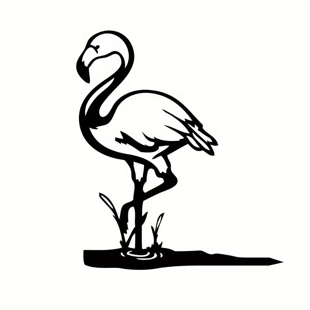 Metal Flamingo Bird Sign Cutout - Rustic Outdoor Home Garden Decor. A Wonderful Housewarming Gift for Patio and Lawn Decoration