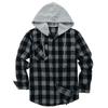 Plaid Pattern Men's Long Sleeve Hooded Shirt Jacket With Chest Pocket, Men's Casual Fall And Winter Coat