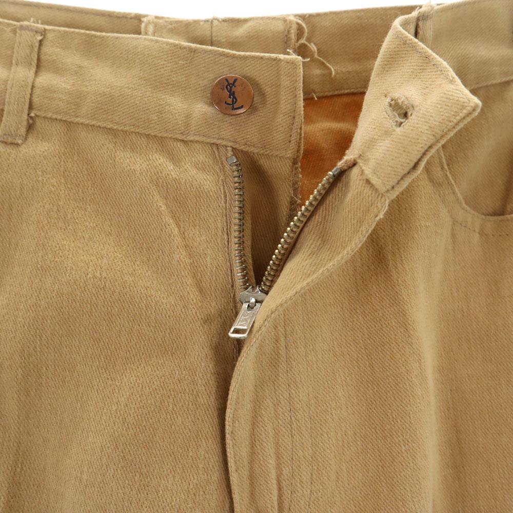 YVES SAINT LAURENT 80s Vintage YKK one-claw made in England Cotton pants Men's Used