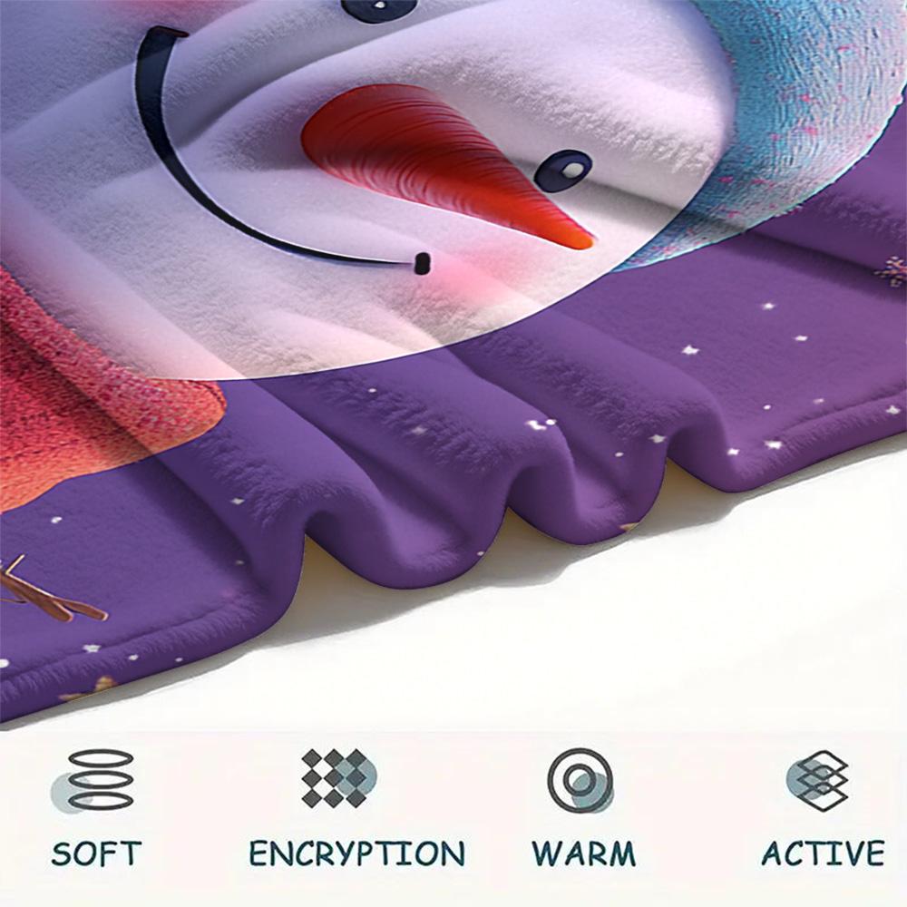 Snowman Print Flannel Blanket, High quality Comfortable for All Seasons, Home Decor, Warmth and Comfort, Perfect for Christmas Gifts