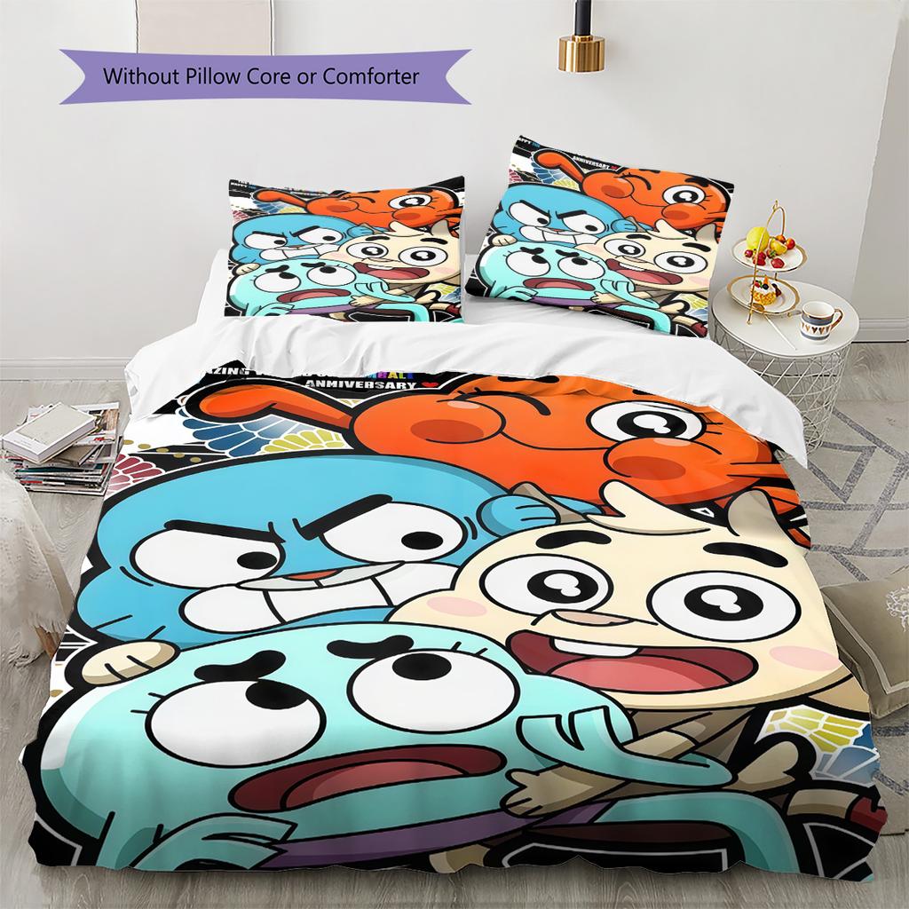 Gumball Bedding Quilt Set Quilt Cover Pillowcase Home Decoration Birthday Gift (1 * duvet cover + 2 * pillowcase, without core)