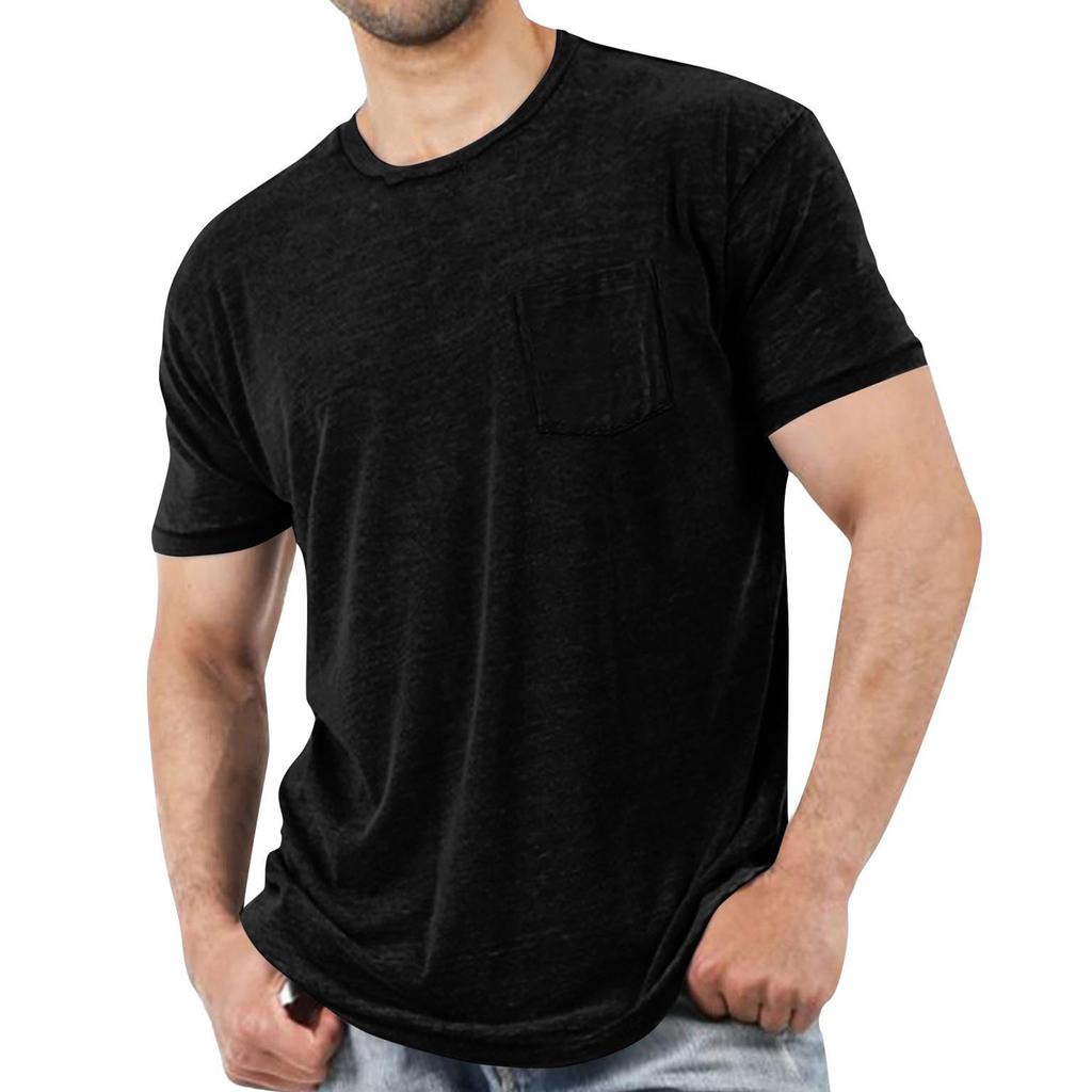 Man's  Leisure  Round  Neck  With  Pocket  Short  Sleeves  T,Shirt
