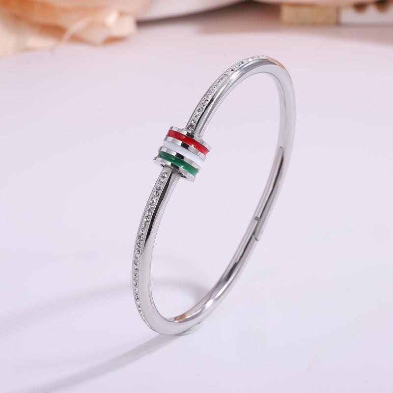 Starry Sky Silver Titanium Steel Bracelet for Women - High-End, Versatile, Full Diamond, Non-Fading Fashion Accessory