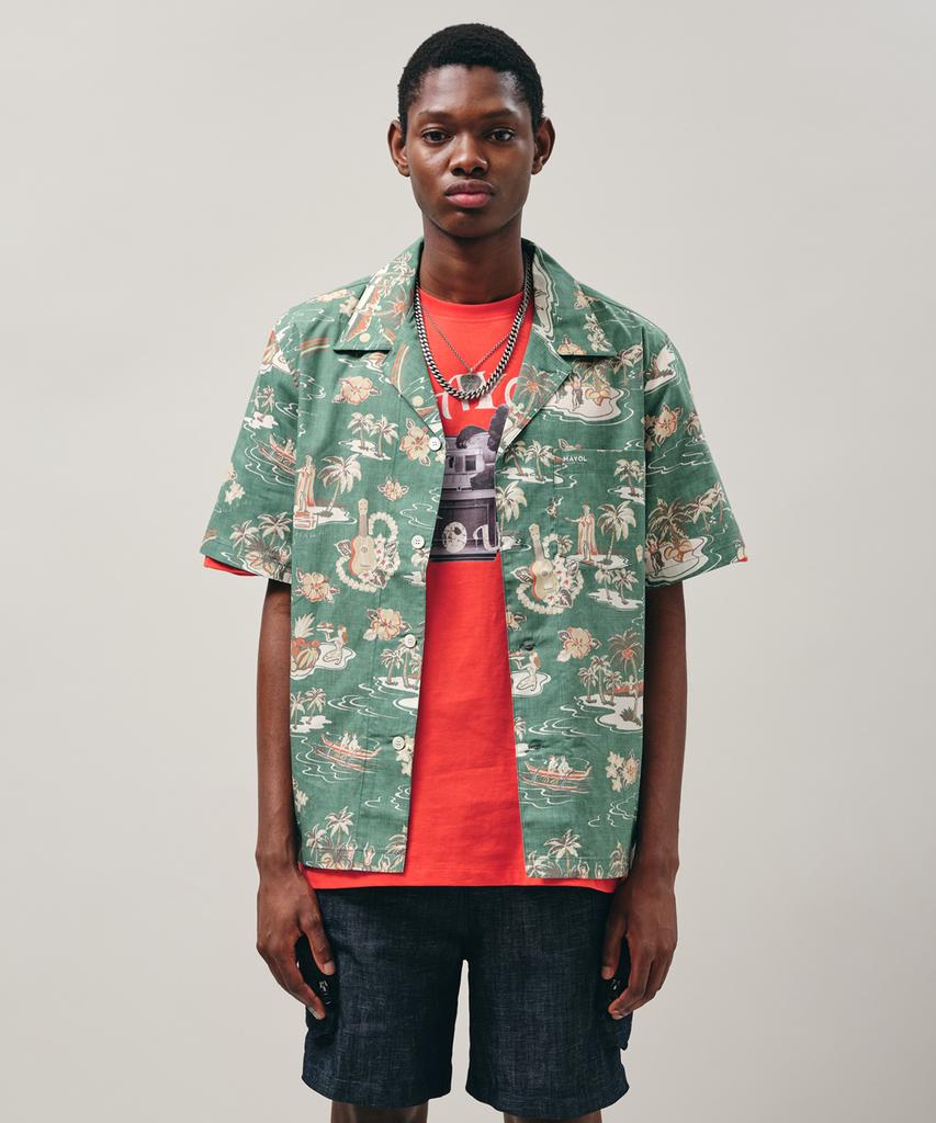 MAYOL Aloha Graphic Short Sleeve Shirt_Olive Green