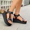 Fashion 2025 Women's Plus Size Summer Fashion Sandals - Pink Metallic Ankle Strap Flat Shoes with Black Sole,Chic Casual Sandals