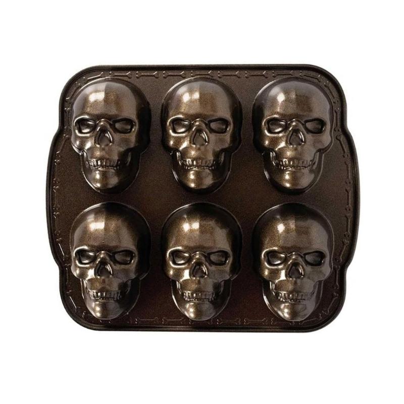 6 Cavity Halloween Skull Silicone Mold DIY Cake Baking Mold for Making Chocolate Fondant Cupcakes Molds Nonstick 1