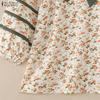 ZANZEA Women Casual Square Collar Summer Loose 3/4 Sleeve Floral Blouse