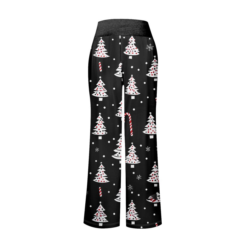 Pajama Pants Sleepwear Casual Drawstring Elastic Waist Pants Comfy Straight Yoga Loose Trousers