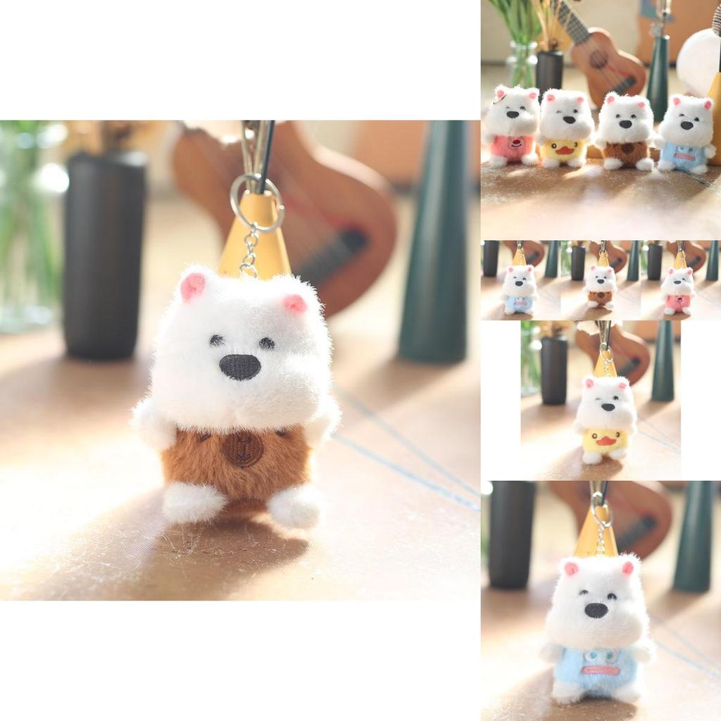 Soft And Lovable Plush Dog Pendant Charming Samoyed Keychain Doll For Kids