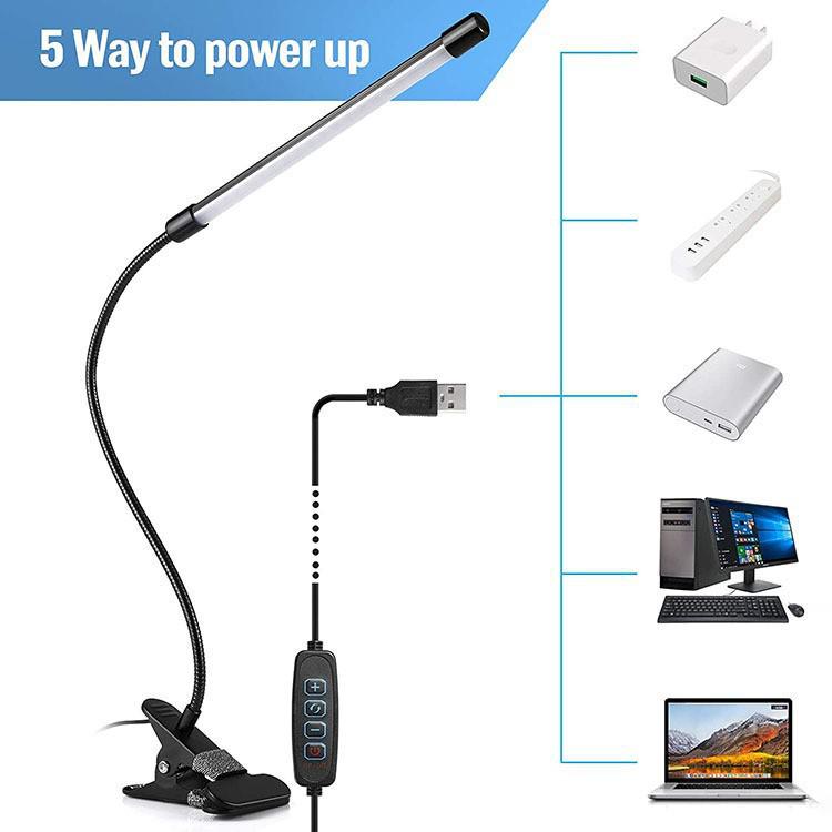 LED Clip-on Desk Lamp with Eye Protection for Dormitories and Bedrooms