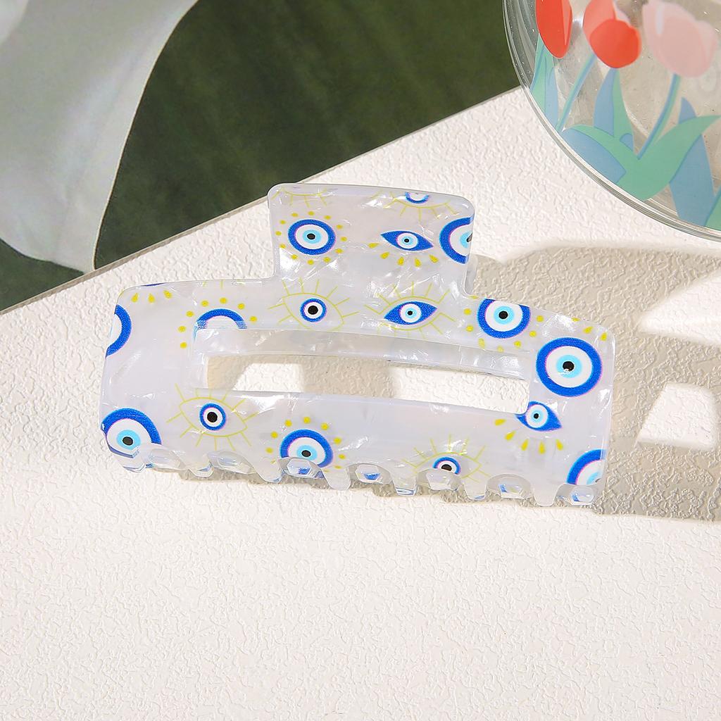 1pc Devil's Eye PVC Hair Clip, Eye Print Clip, Women's Hair Accessory, Ins Style, High-end Feeling, Braided Hair, Shark Clip