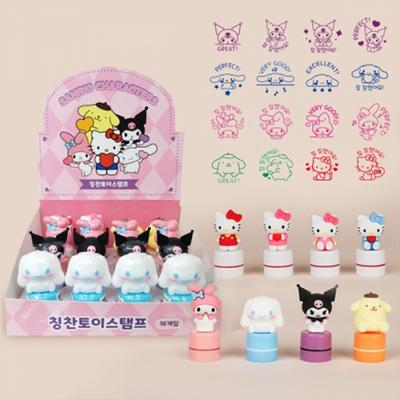 Will Be Good Sanrio Figura Personaje Complemento Sello de juguete 16 piezas 1 caja Dakku Sello Juguetes populares coreanos