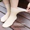 Big Size Loose-cuffed Stockings for Women with Swollen Feet, Notched Cotton Socks, Thin Style Mid-calf Length, for Elderly Ladies, Mothers.