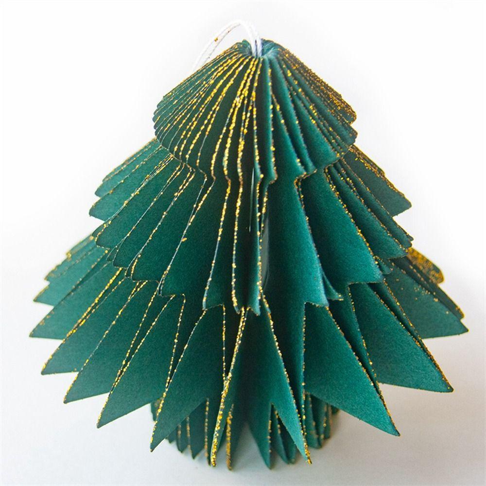 Exquisite Paper Christmas Tree Honeycomb Ball Hanging Mini Christmas Tree Pendant Lantern/Spherical Home