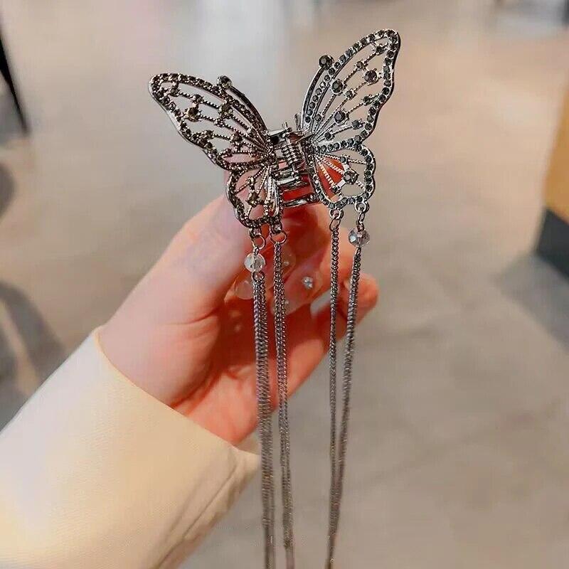 

Модная металлическая бабочка для волос, женский хвостик, заколка для волос, заколки для волос, элегантная лента, заколка для волос, винтажные аксессуары для волос для девочек зелёный