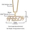 Zircon Copper Necklace Simple Hip Hop Lightning FEEZY Letter Pendant Necklace Accessories