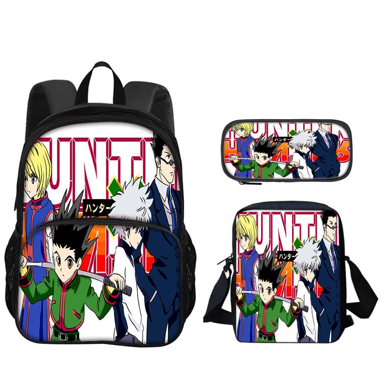 JoJo's Bizarre Adventure Knapsack Pen Carrier Carry Bag 3pcs Set Versatile Spacious Boys Plus Girls School Birthday Best Gift