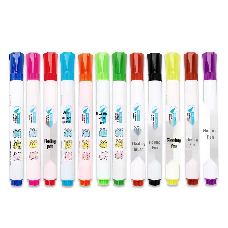 Water-Based Colorful Whiteboard Marker & Magic Floating Paintbrush for Kids - Erasable and Easy To Use