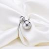 No Fade Stainless Steel Adjustable Open Spheres Anillo Wrap Double Ball Around Ring For Women Asymmetrical Jewelry Accessory