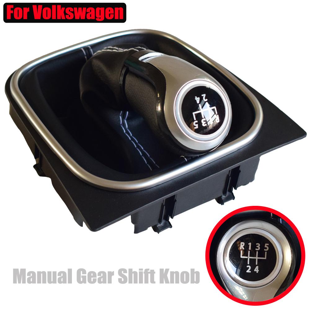 For VW Volkswagen Golf 5/6 MK5/6 Scirocco(2009) Octavia Manual Gear Shift Knob Lever Stick Pen 5 6 Speed Hand Ball Car