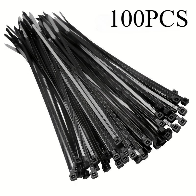 100pz Fascette Stringicavo in Nylon Nero da 40cm - Autobloccanti, Organizer per Cavi Multiuso per Casa, Ufficio, Recinzioni da Giardino