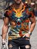 New Summer Daily Casual Men's Tops Street Fashion Dragon And Skull Printed Men's T-shirt Outdoor Sports Light  Mens Tee