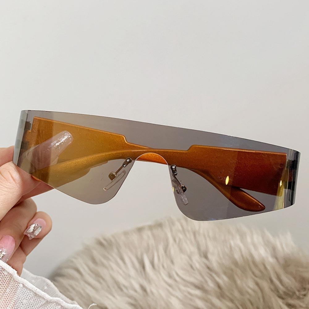 

2 ШТ. Безободковые Цельные Женские Солнцезащитные Очки Мужские Модные Y2k Зеркальные Очки Очки Ins Популярный Дизайн Бренда UV400 Солнцезащитные Очки