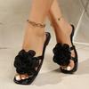 Summer Women's Flower Square Headed Flat Slippers
