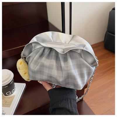 Lotusblatt-Design Wolkenbeutel Nische gefaltete Kettenbeuteltasche Klipp Einzel Schulter Umhängetasche Achseltasche