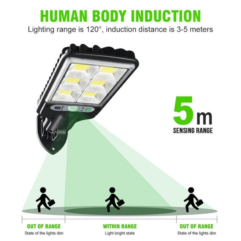 5000W LED Güneş Enerjili Duvar Işığı Hareket Sensörü Açık Bahçe Güvenliği Sokak Lambası