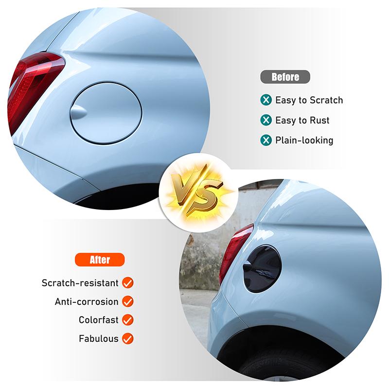 ABS Carbon Fiber/Black Exterior Car Fuel Tank Cap Decorative Trim Cover Sticker For Fiat 500 2016-2026 For Abarth 595 2012-2019