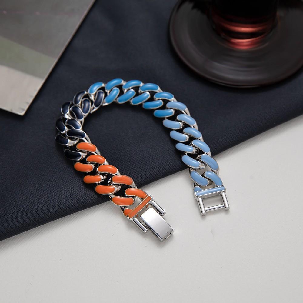 Korean Style Starry Sky Alloy Couple Bracelet With Geometric Design For Travel Gift