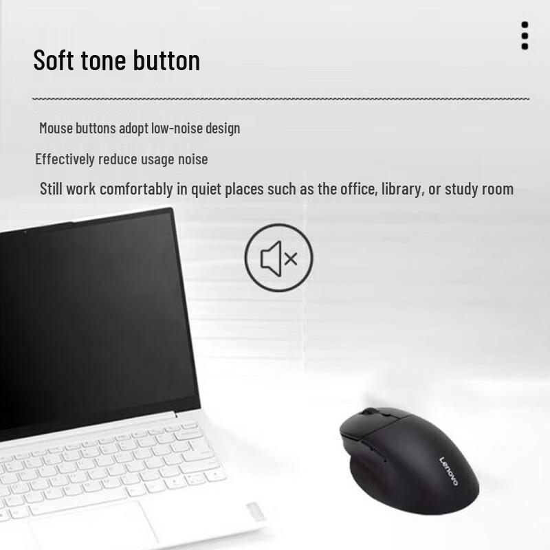 Lenovo M27 Silent Ergonomic Dual-Mode Wireless Mouse