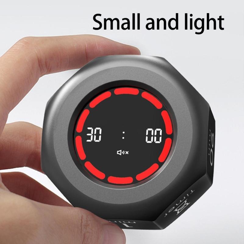 Flipping Gravities Sensors Timer LCD Display Rotating Cubes Time Trackers for Efficient Time Management in Cooking Learning
