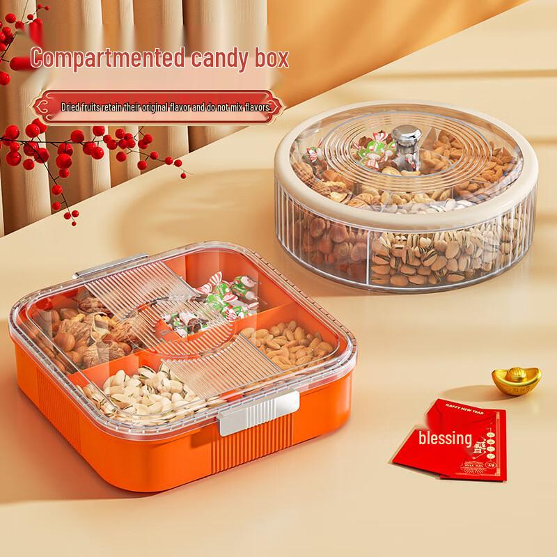 Transparent Multi-Compartment Snack and Fruit Tray