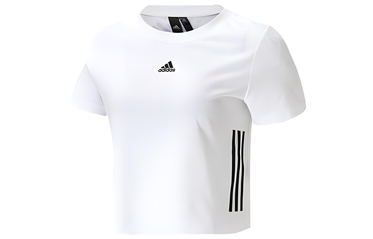 Adidas Atmos Crop Tops Women s White Crew Neck Moderate HF5115 M