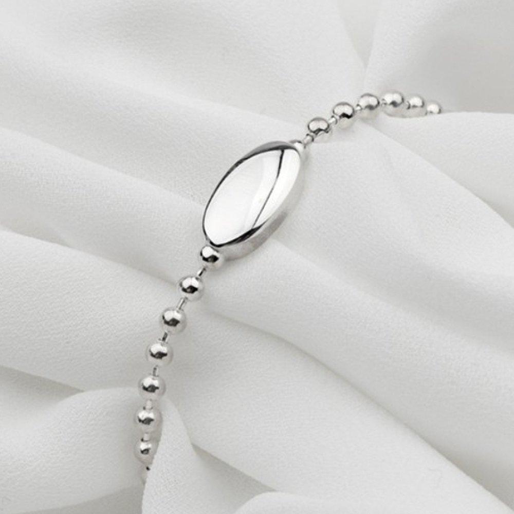 [As Little] Baby Silver Bracelet Children Infant Silver 925 Stone Gift Ball Chain