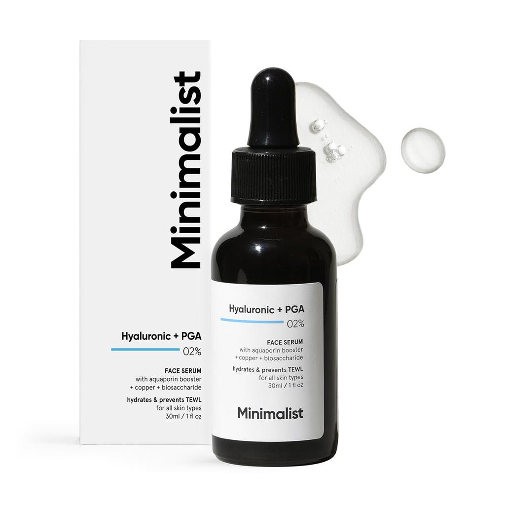 Minimalist 2% Hyaluronic Acid + PGA Serum For Intense Hydration And Plump Glowing Skin | Daily Hydrating Face Serum For Women And Men | 30 ml