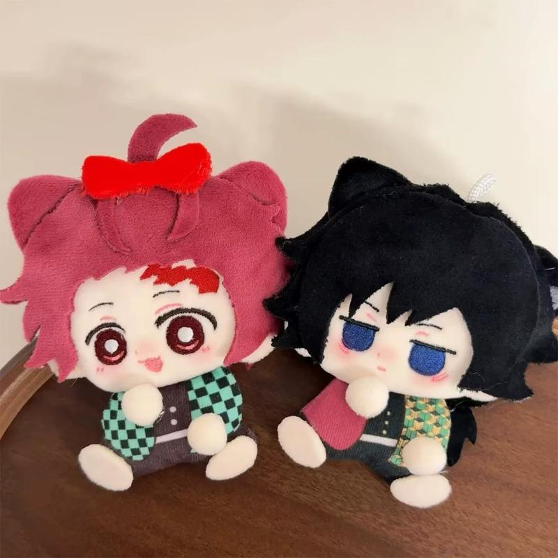 Demon Slayer 2.5D Cotton Plush Doll Keychain Tanjiro Giyuu Tokitou Muichiro Kanroji Mitsuri Anime Stuffed Pendant Collectible Gift for Fans Home Decor