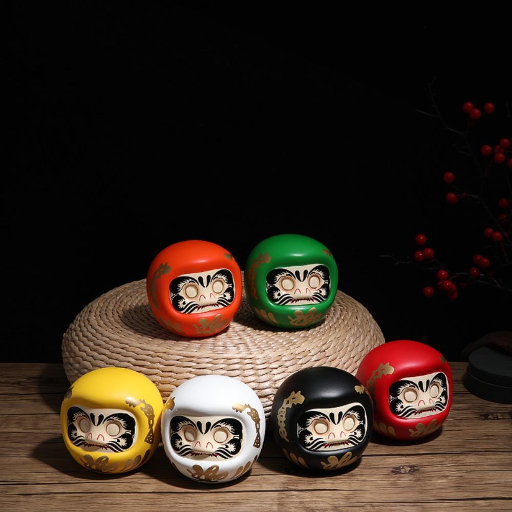 Norocos farmec japonez Daruma păpușă statuie Zen pisică norocoasă avere ornament drăguț cutie de bani decor acasă