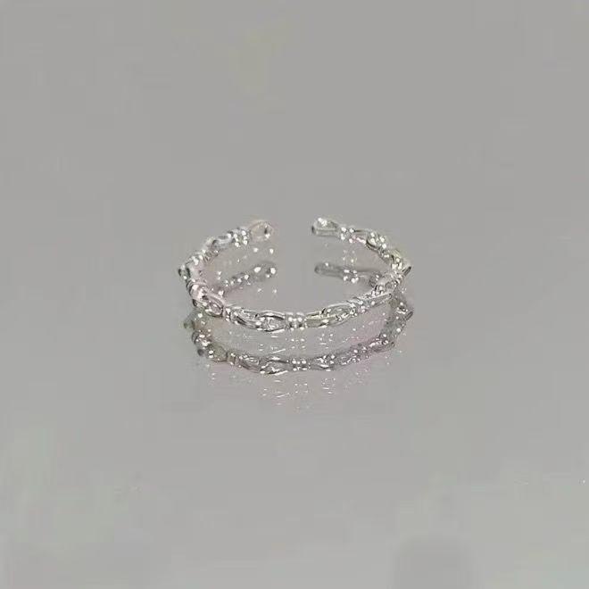 Minimalist Silver Twisted Heart Ring - Women's Woven Sweetheart Band