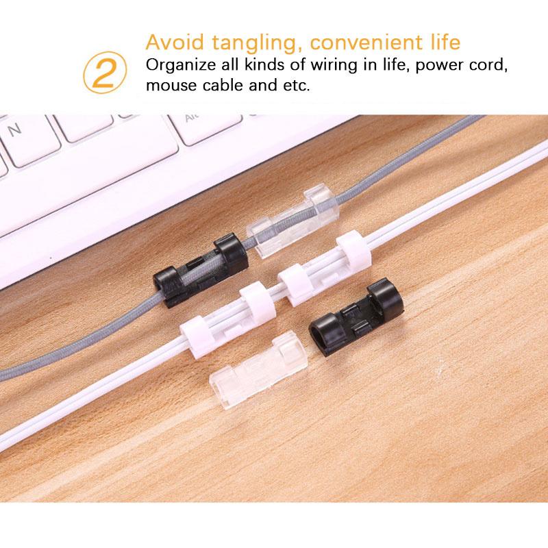 Cable Holder Clips 20Pcs Cable Management Cord Organizer Clips Silicone Self Adhesive For Desktop Office Home